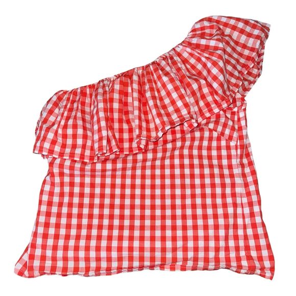 J. Crew Tops - J. Crew One Shoulder Gingham Blouse